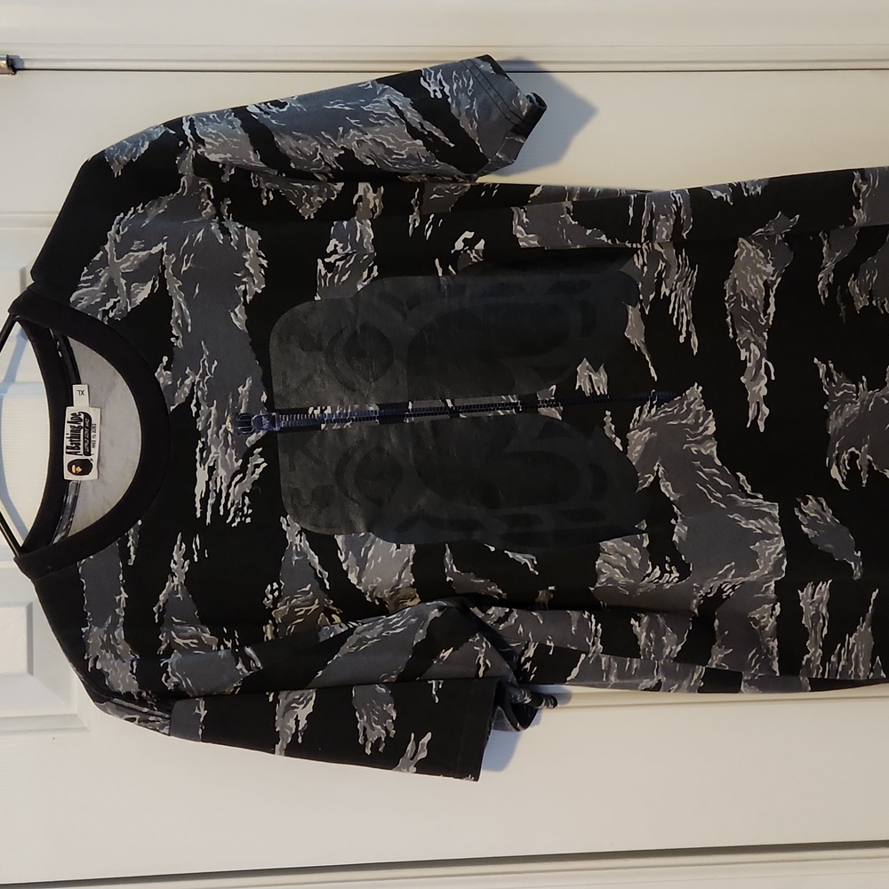 Bape Tiger Shark black camo t-shirt XL
